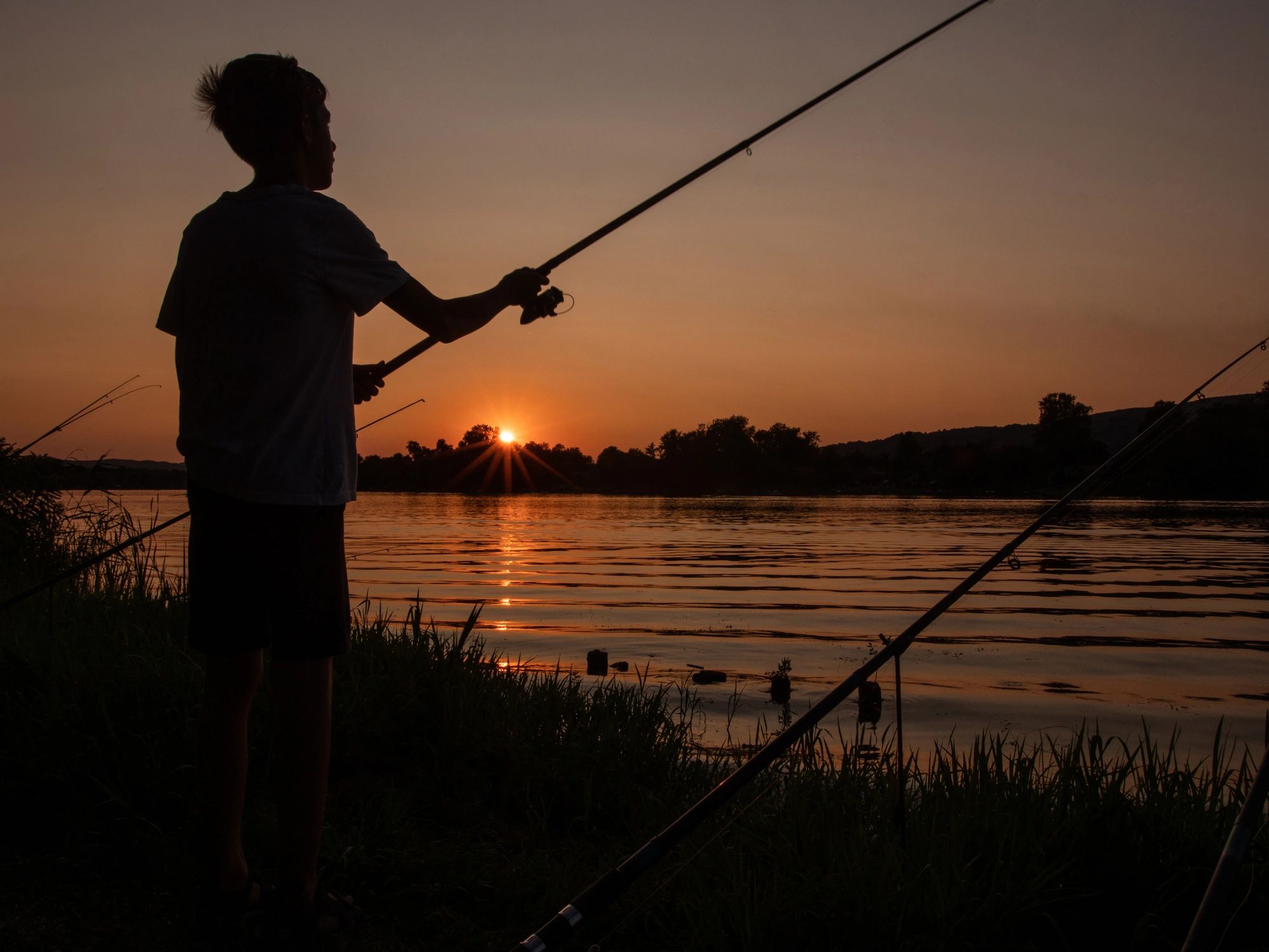 Angler at sunrise