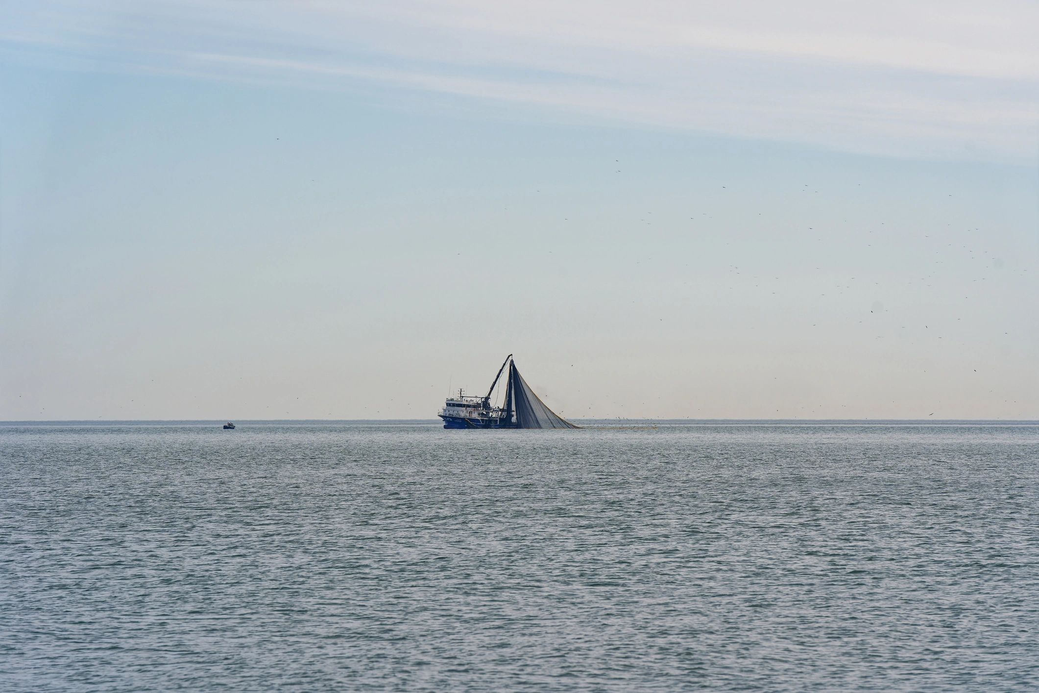 Fishing boat on open water